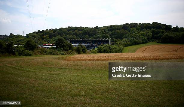 General view of Adams Park, home of Wycombe Wanderers Football Club on July 26, 2014 in High Wycombe, England.