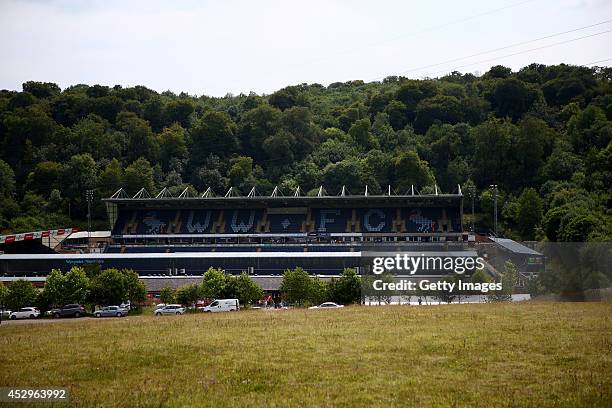 General view of Adams Park, home of Wycombe Wanderers Football Club on July 26, 2014 in High Wycombe, England.