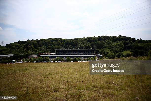 General view of Adams Park, home of Wycombe Wanderers Football Club on July 26, 2014 in High Wycombe, England.