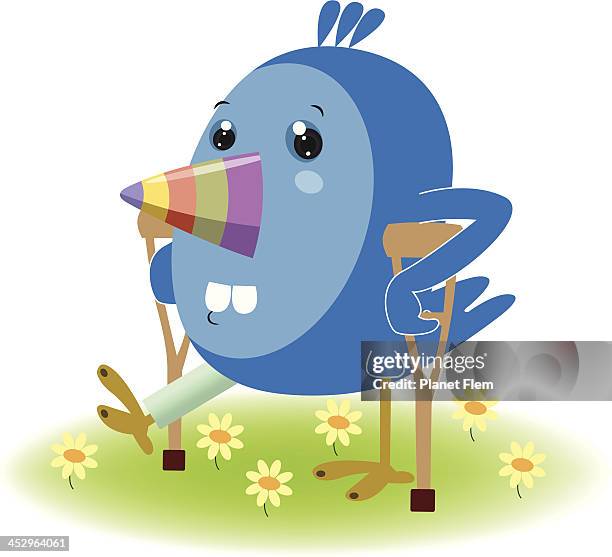verletzte blue bird - get well soon stock-grafiken, -clipart, -cartoons und -symbole