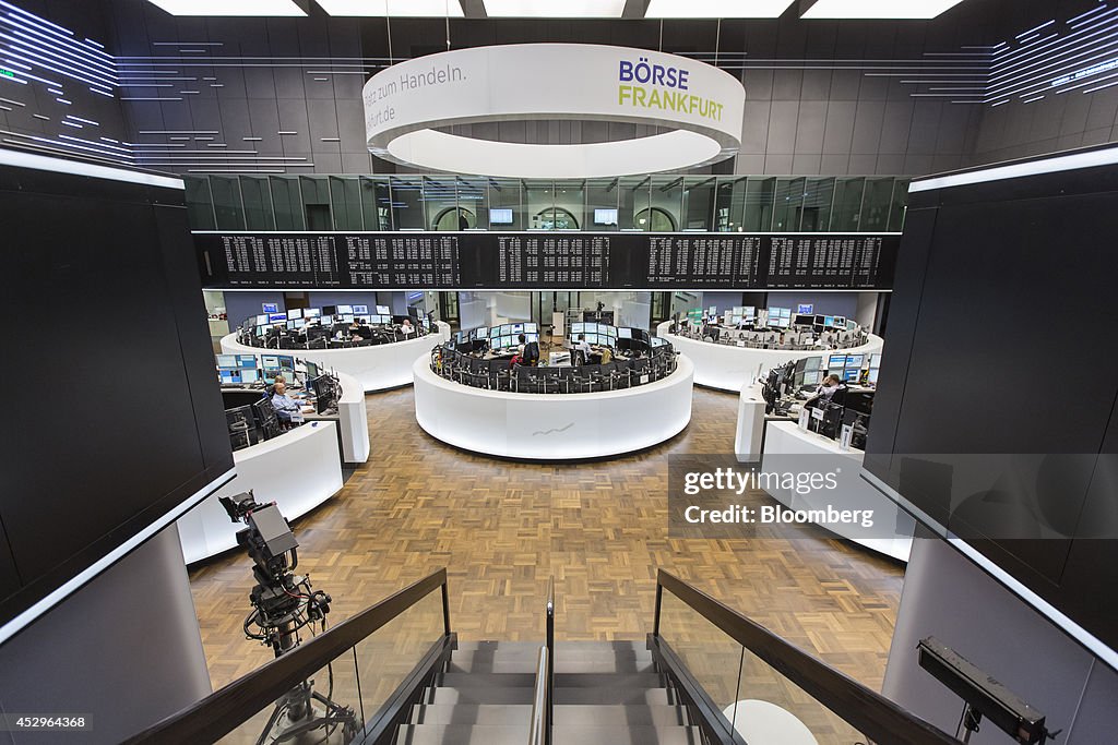 Inside The Frankfurt Stock Exchange As EU Blacklists Russia Tycoons