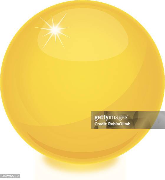 stockillustraties, clipart, cartoons en iconen met yellow globe - glass marble