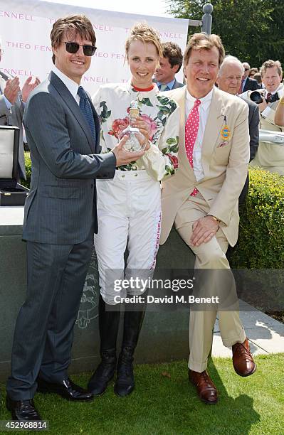 Tom Cruise, Edie Campbell, winner of the Magnolia Cup, and Theo Fennell attend Glorious Goodwood Ladies Day at Goodwood on July 31, 2014 in...