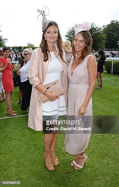 Lady Natasha Rufus Isaacs and Lavinia Brennan attend Glorious Goodwood Ladies Day at Goodwood on July 31, 2014 in Chichester, England.