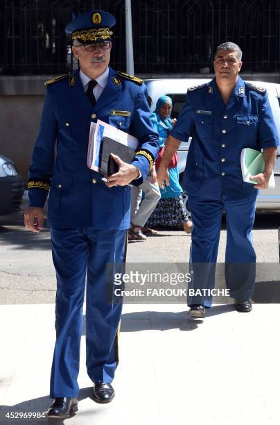 Algeria's Chief of Police and head of national security Abdelkader Kara Bouhadba arrives for a press conference in the capital Algiers on July 31 in...