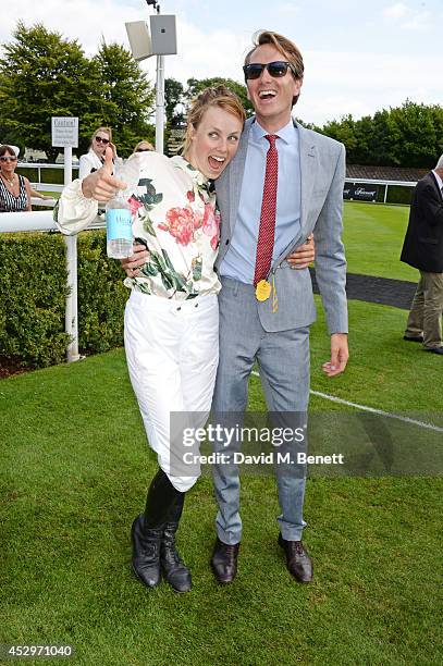 Magnolia Cup winner Edie Campbell and Otis Ferry attend Glorious Goodwood Ladies Day at Goodwood on July 31, 2014 in Chichester, England.