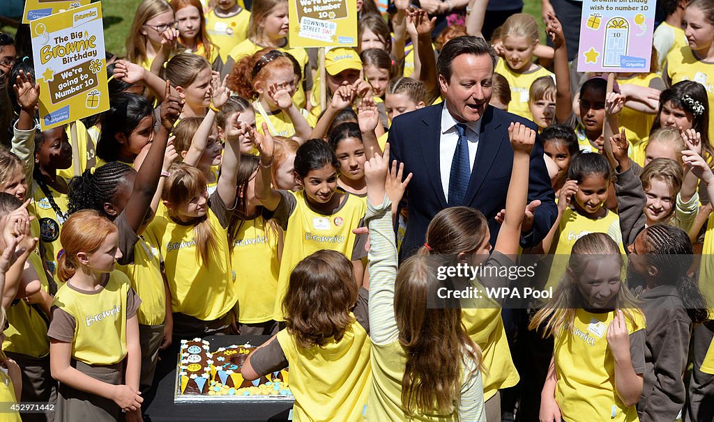 Prime Minister David Cameron Hosts A Reception To Celebrate A Centenary Of The Brownies At Downing Street