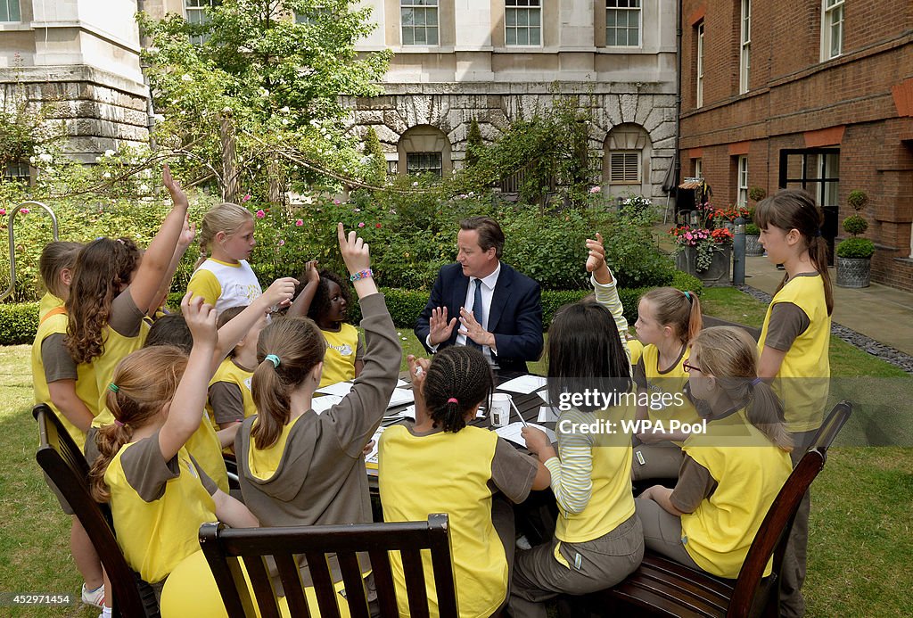 Prime Minister David Cameron Hosts A Reception To Celebrate A Centenary Of The Brownies At Downing Street