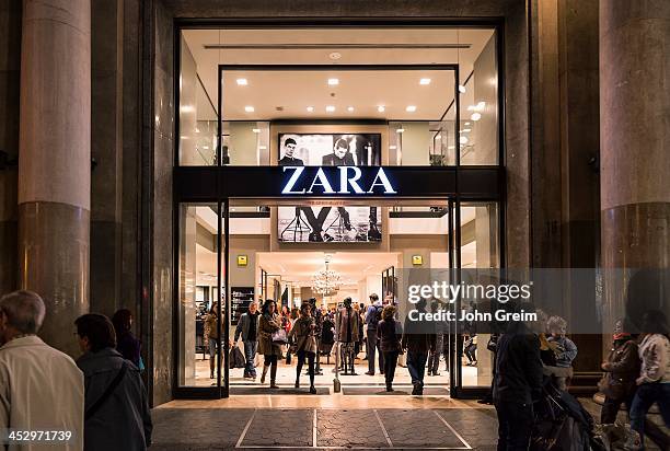 Spanish clothing store retailer Zara is packed with shoppers.