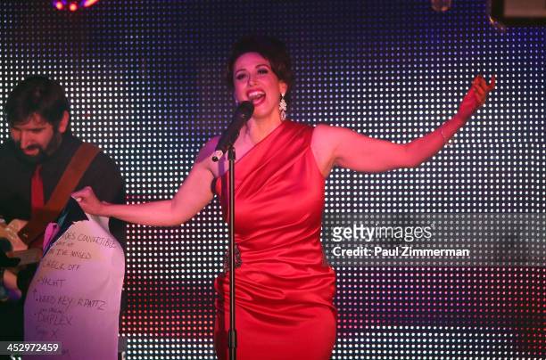 Lesli Margherita performs at SPARKLE an All Star Holiday concert to benefit the Actors' Fund at XL Nightclub on December 1, 2013 in New York City.