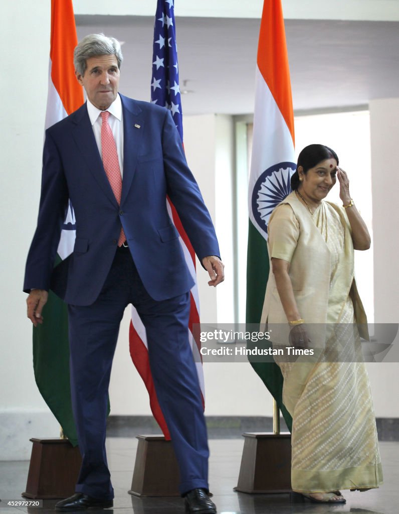 US Secretary Of State John Kerry Meets External Affairs Minister Sushma Swaraj