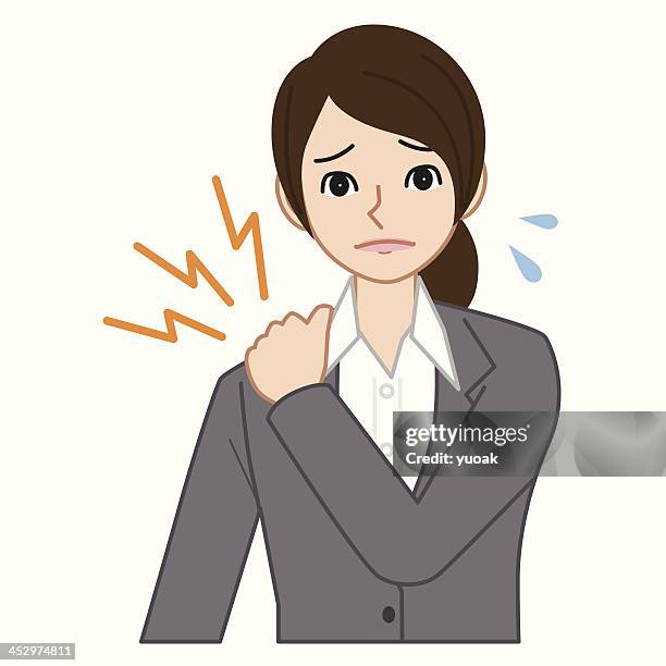 stiff neck - neck muscle pain illustration stock illustrations
