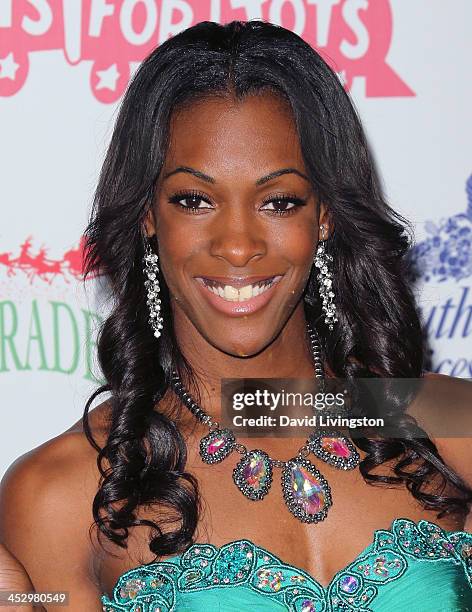 Olympic medalist DeeDee Trotter attends the Hollywood Christmas Parade benefiting the Toys for Tots Foundation on December 1, 2013 in Hollywood,...