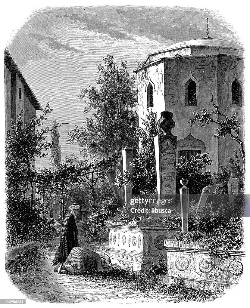 Antique illustration of Mausoleum