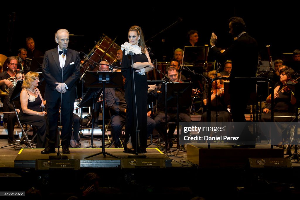 Josep Carreras and Ainhoa Arteta Performs in Concert During Starlite Festival 2014
