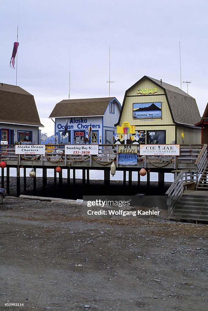 USA, Alaska, Homer, Homer Spit, Houses On Stilts...