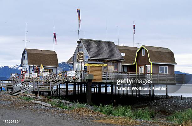 Alaska, Homer, Homer Spit, Houses On Stilts.