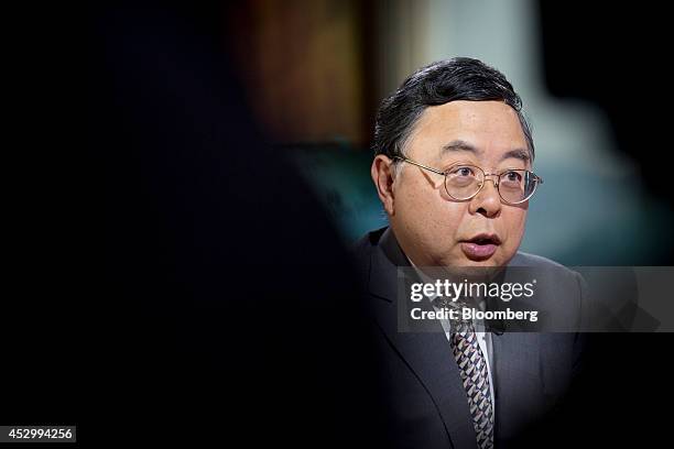 Ronnie Chan, chairman of Hang Lung Properties Ltd., speaks during a Bloomberg Television interview in Hong Kong, China, on Friday, Aug. 1, 2014. Chan...