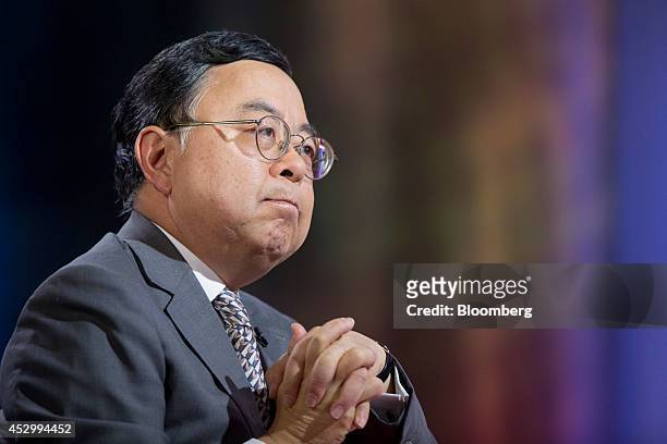 Ronnie Chan, chairman of Hang Lung Properties Ltd., listens during a Bloomberg Television interview in Hong Kong, China, on Friday, Aug. 1, 2014....