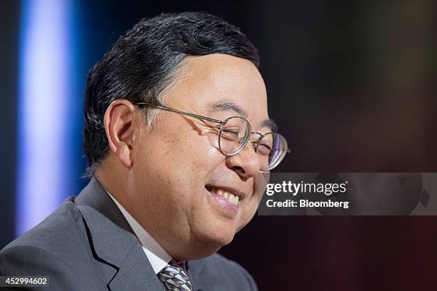 Ronnie Chan, chairman of Hang Lung Properties Ltd., reacts during a Bloomberg Television interview in Hong Kong, China, on Friday, Aug. 1, 2014. Chan...