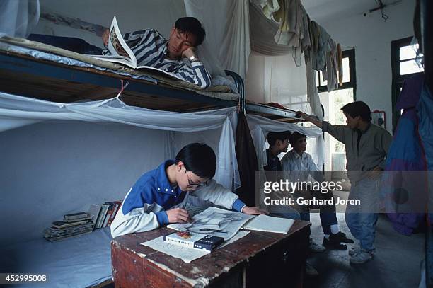 An eight-student dormitory at an art school on Gulangyu Island. The island has a population of about 20,000 and is located across from Xiamen, in the...
