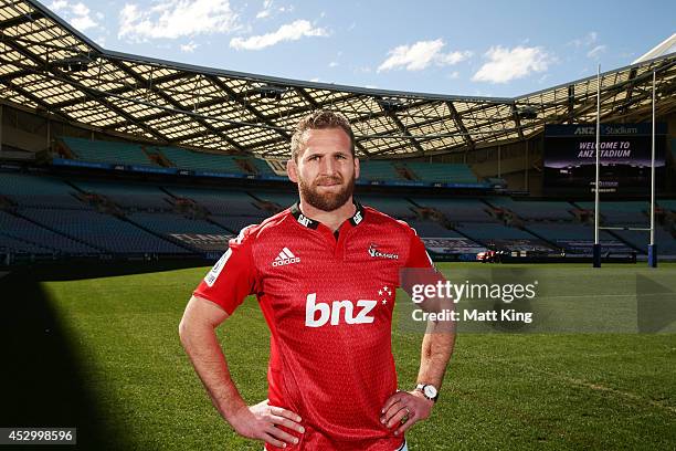 Crusaders captain Kieran Read poses during the Super Rugby media opportunity at ANZ Stadium on August 1, 2014 ahead of the Grand Final match tomorrow...