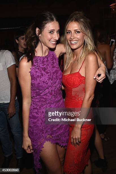 Laura Hall and Gillian Mahin attend For Love and Lemons annual SKIVVIES party co-hosted by Too Faced and performance by The Shoe at The Carondelet...