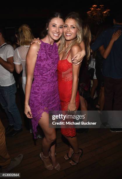 Laura Hall and Gillian Mahin attend For Love and Lemons annual SKIVVIES party co-hosted by Too Faced and performance by The Shoe at The Carondelet...