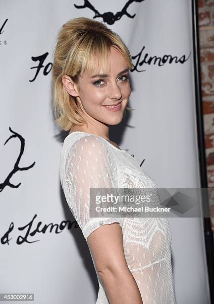 Co-host Jena Malone attends For Love and Lemons annual SKIVVIES party co-hosted by Too Faced and performance by The Shoe at The Carondelet House on...