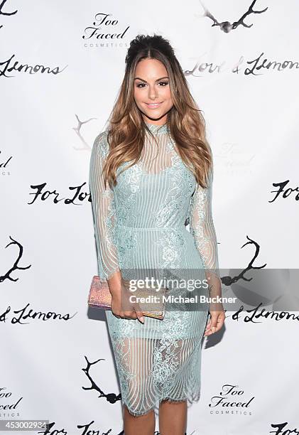 Actress Pia Toscano attends For Love and Lemons annual SKIVVIES party co-hosted by Too Faced and performance by The Shoe at The Carondelet House on...