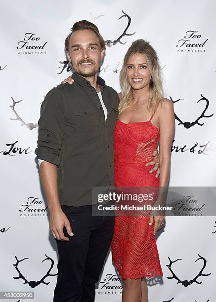 Actor Joey Kern and Gillian Mahin attend For Love and Lemons annual SKIVVIES party co-hosted by Too Faced and performance by The Shoe at The...