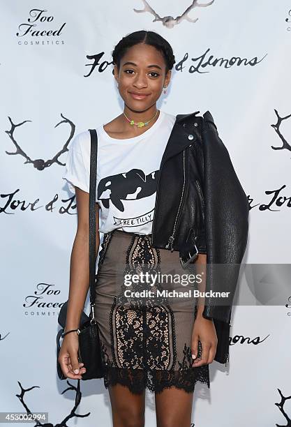 Singer Kilo Kish attends For Love and Lemons annual SKIVVIES party co-hosted by Too Faced and performance by The Shoe at The Carondelet House on July...