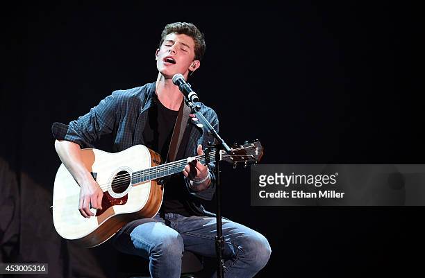 Recording artist Shawn Mendes performs at The Joint inside the Hard Rock Hotel & Casino on July 31, 2014 in Las Vegas, Nevada.
