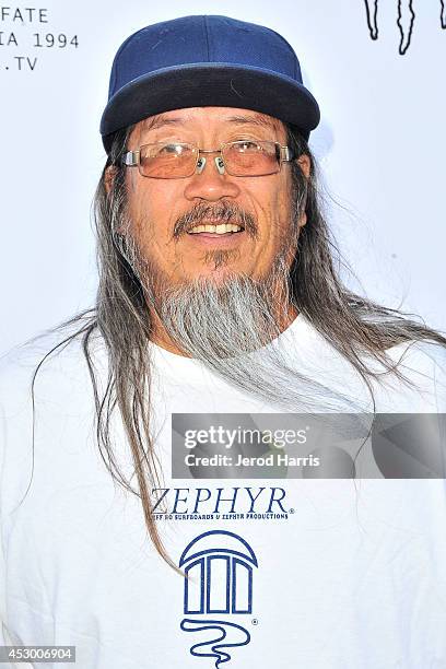 Co-founder of Dogtown and Z-Boys and the Zephyr skate team Jeff Ho attends 'Strange Rumblings In Shangri-La' world premiere at Pacific Air Center on...