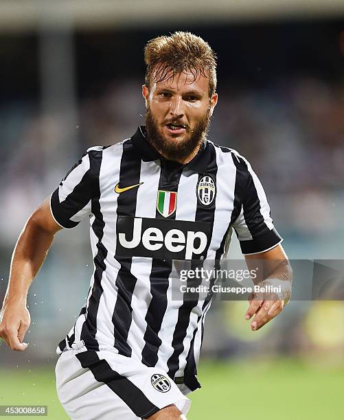 Marco Motta of Juventus in action during the pre-season friendly match between AC Cesena and Juventus FC at Dino Manuzzi Stadium on July 30, 2014 in...