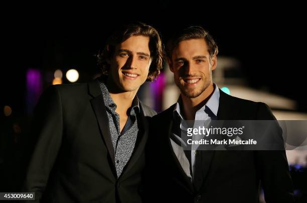 Jordan and Zac Stenmark attend the Princess Yachts launch evening at Rose Bay Marina on August 1, 2014 in Sydney, Australia.