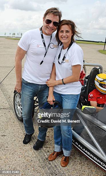 Simon Le Bon and Yasmin Le Bon attend the Stride Foundation track day in aid of The Amy Winehouse Foundation at the Bedford Autodrome on August 1,...
