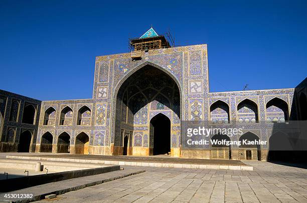 Iran, Esfahan, Eman Khomeni Square, Imam Mosque, Madresseh, Tilework.