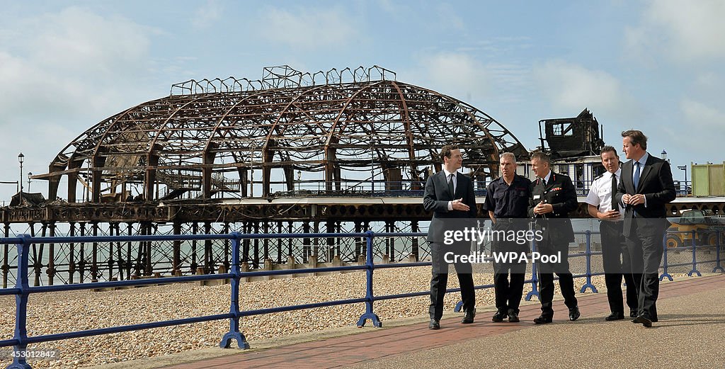 David Cameron and George Osborne Visit Eastbourne Pier