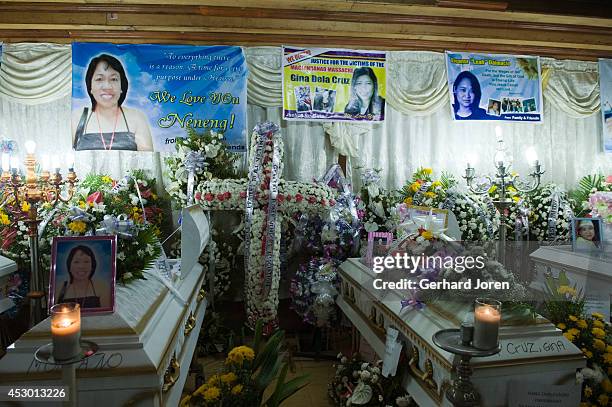 Wake for 7 murdered journalists, held at the Collado Funeral Home at Pendatun Avenue in Genaral Santos City, Mindanao. Thirty journalists were among...