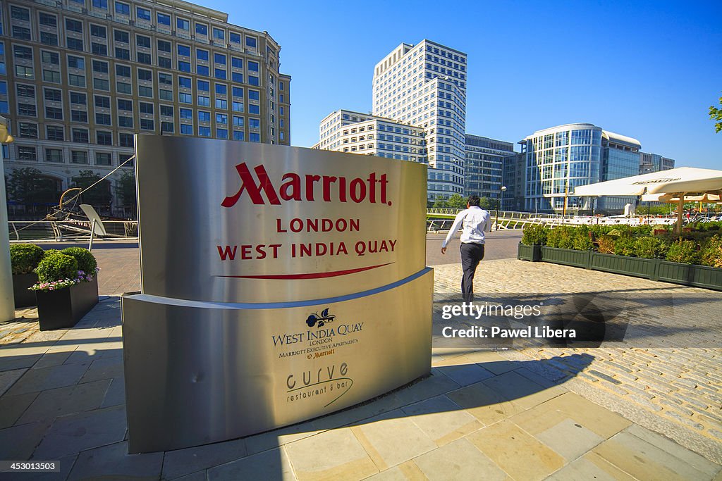 Marriott Hotel at West India Quay in London's Docklands...