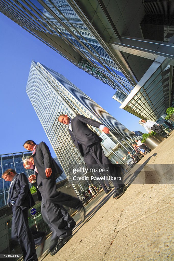 Business people activity at Canary Wharf in London's...