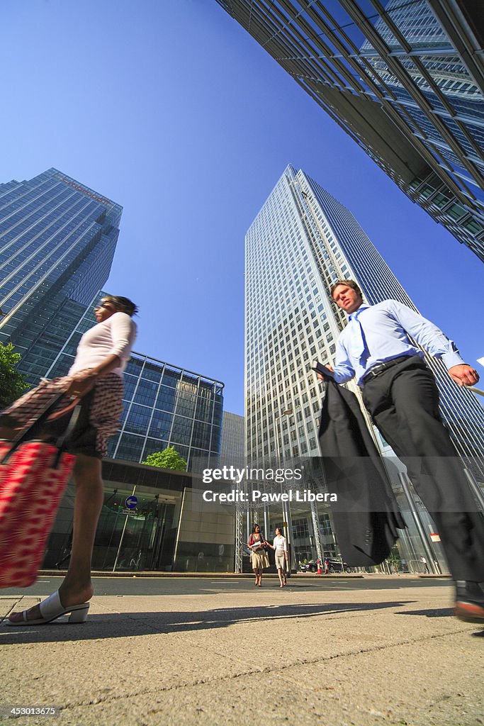 Business people activity at Canary Wharf in London's...