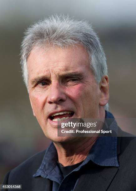 Nigel Wray, owner of the Saracens Rugby Club, speaking prior to the Aviva Premiership match between Saracens and Exeter Chiefs at Allianz Park on...