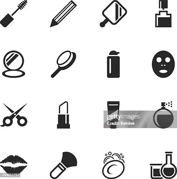 ilustrações, clipart, desenhos animados e ícones de cosméticos silhueta de ícones - creme de limpeza facial
