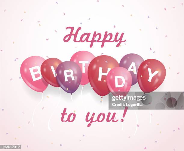 happy birthday to you! - birthday balloon stock illustrations