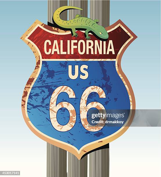 stockillustraties, clipart, cartoons en iconen met road 66 and lizards - springfield missouri