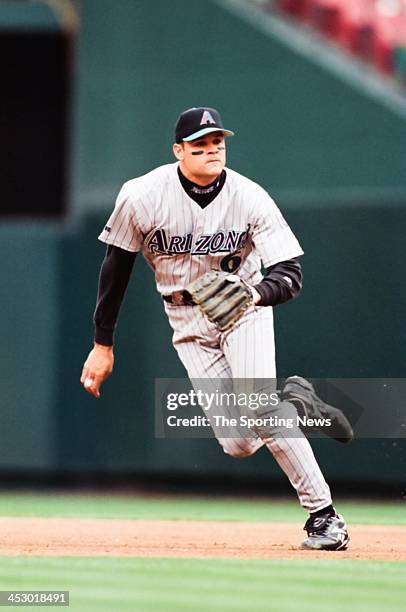 Andy Fox of the Arizona Diamondbacks during the game against the St. Louis Cardinals on April 16, 1998 at Busch Stadium in St. Louis, Missouri.