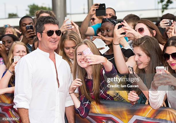 Simon Cowell attends the X Factor Wembley Arena auditions at Wembley on August 1, 2014 in London, England.