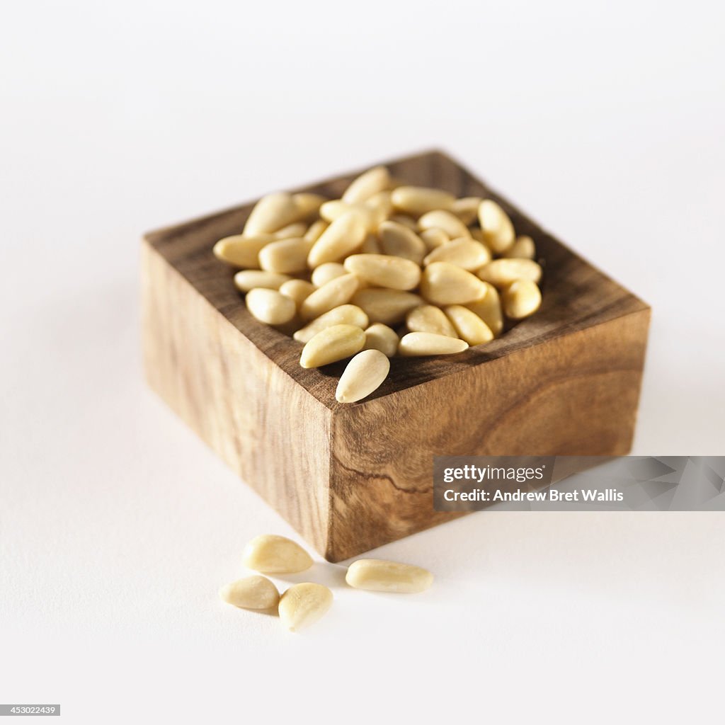 Square container of pinenuts